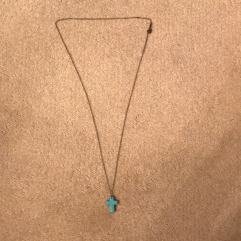 Turquoise cross necklace